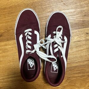 Burgundy Vans size 8